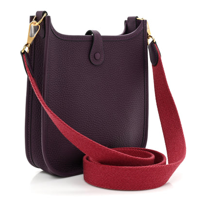Hermes Taurillon Clemence Amazone Evelyne TPM Cassis Rouge Grenat 3 of 9