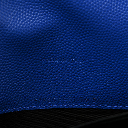 Saint Laurent Grain De Poudre Matelasse Chevron Monogram Envelope Chain Wallet Blue Majorelle 8 of 11