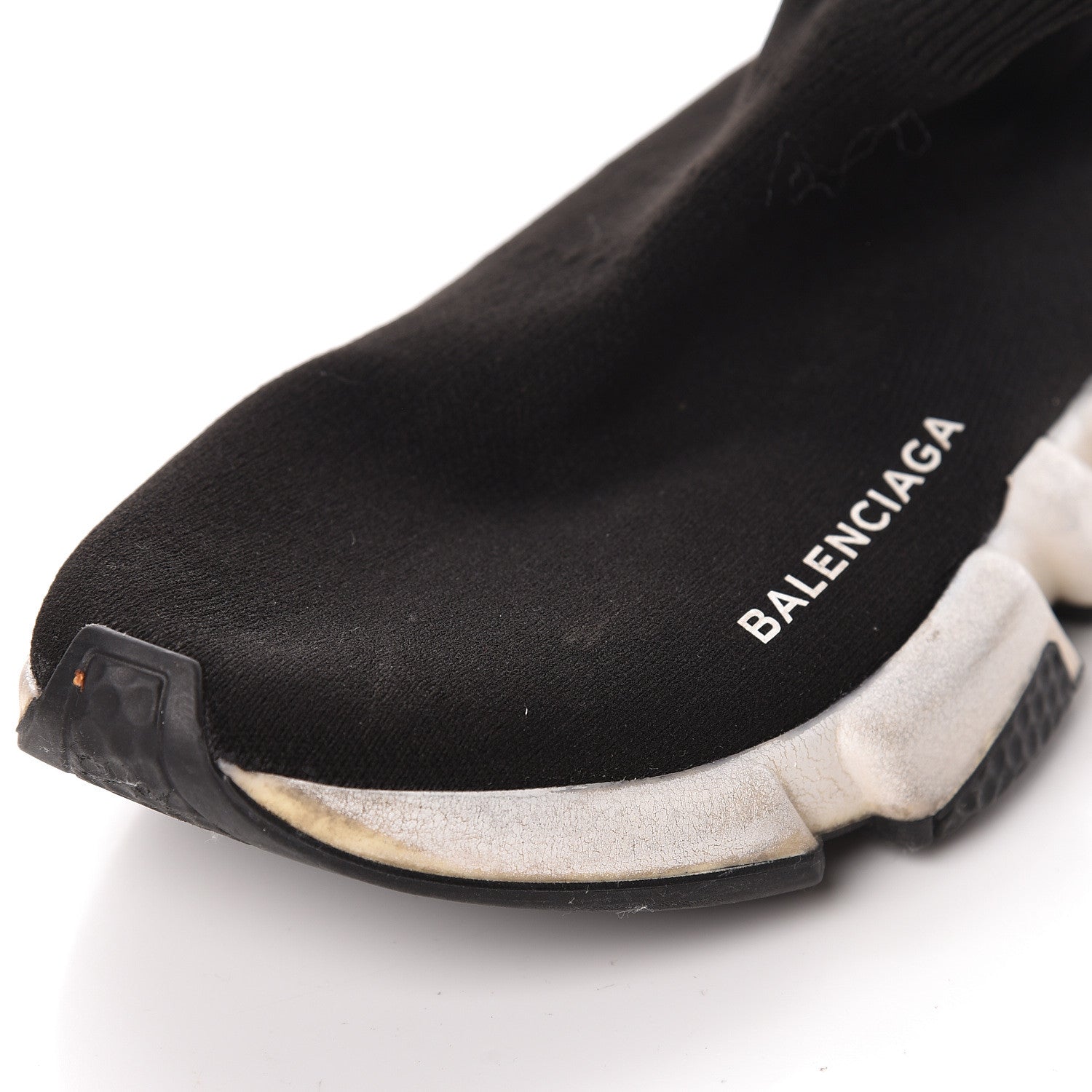 Balenciaga Neoprene Knit Womens Speed Sneakers 36 Black White 7 of 18