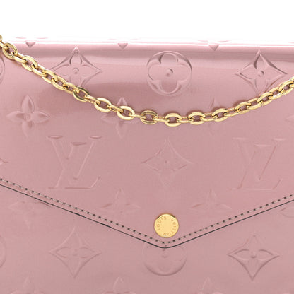 Louis Vuitton Vernis Pochette Felicie Chain Wallet Metallic Pale Pink 9 of 12