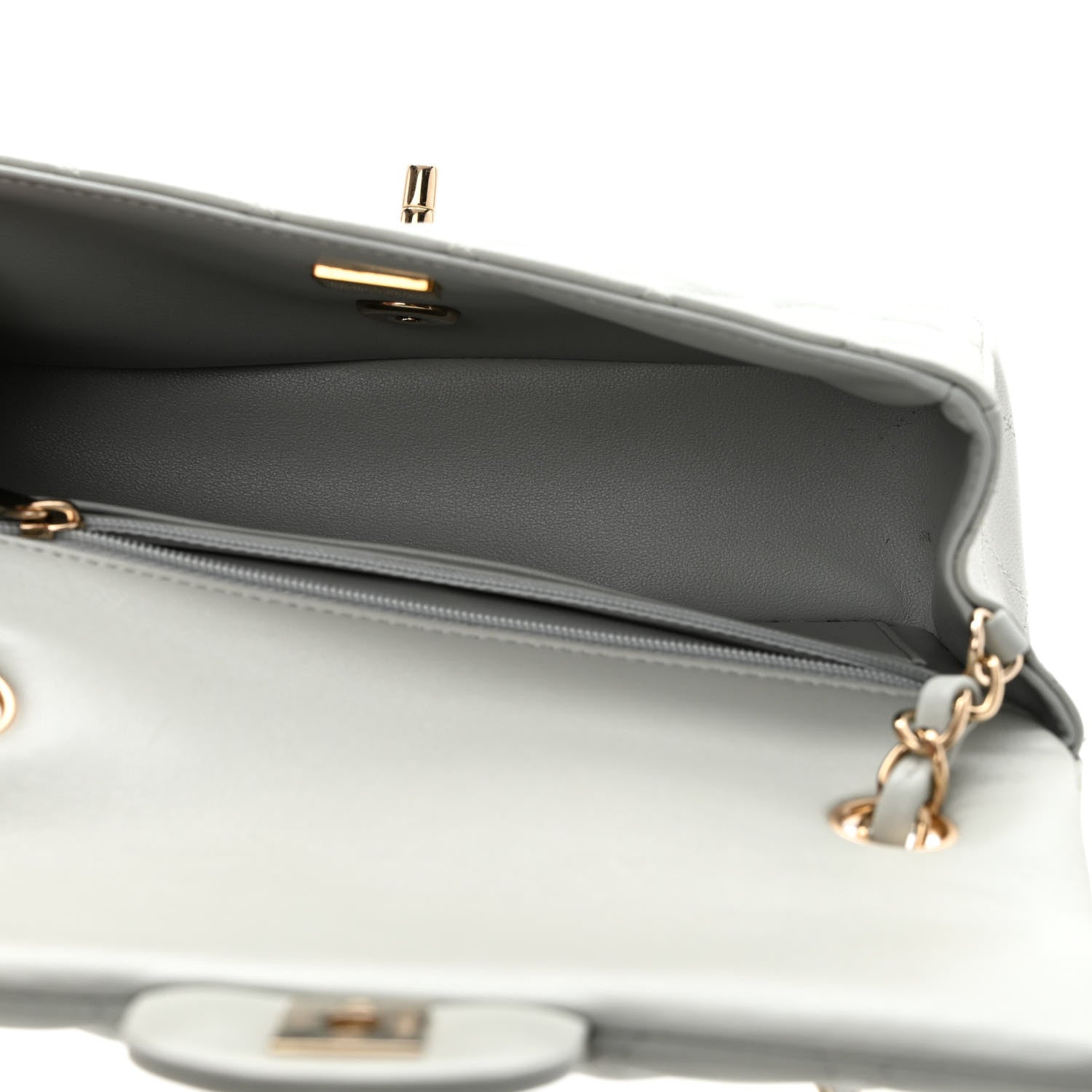 Chanel Lambskin Quilted Mini Rectangular Flap Grey 5 of 11