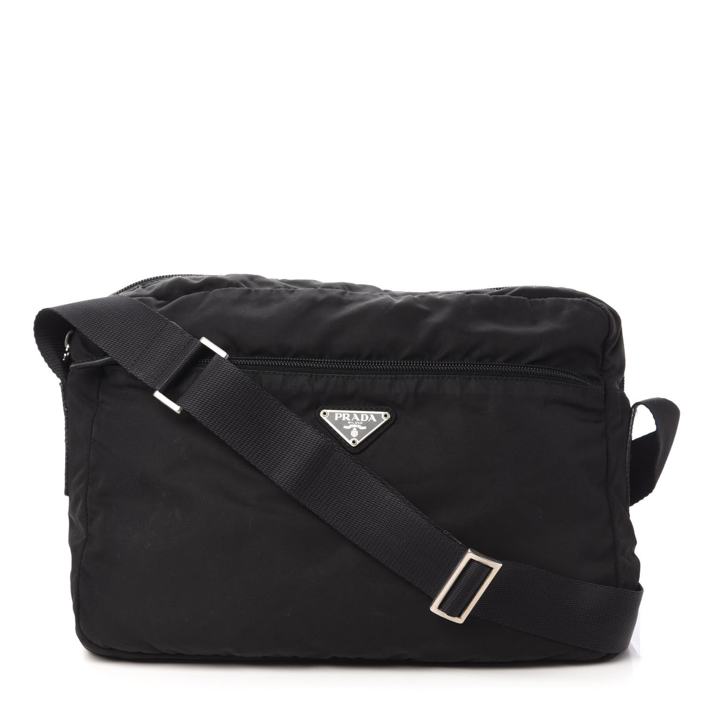 Nylon Vela Messenger Bag Black