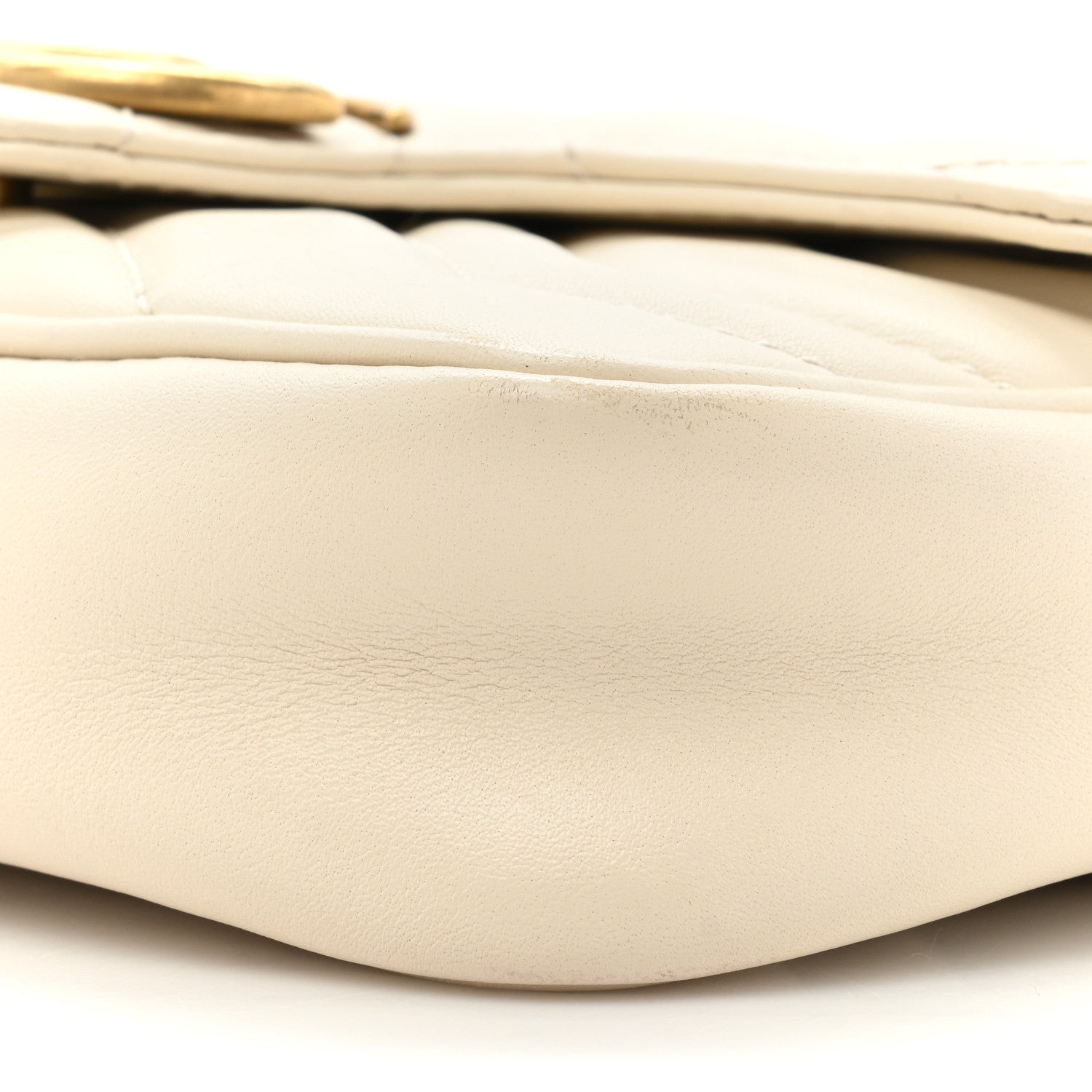 Gucci Calfskin Matelasse Super Mini GG Marmont Shoulder Bag White 8 of 18