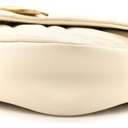 Gucci Calfskin Matelasse Super Mini GG Marmont Shoulder Bag White 8 of 18