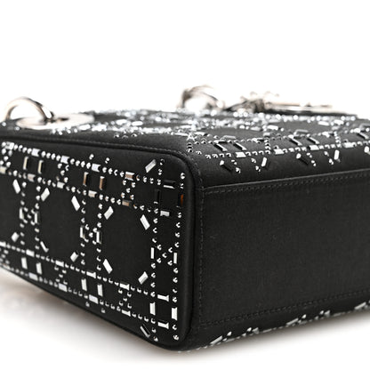 Christian Dior Satin Crystal Cannage Mini Lady Dior Black 9 of 11