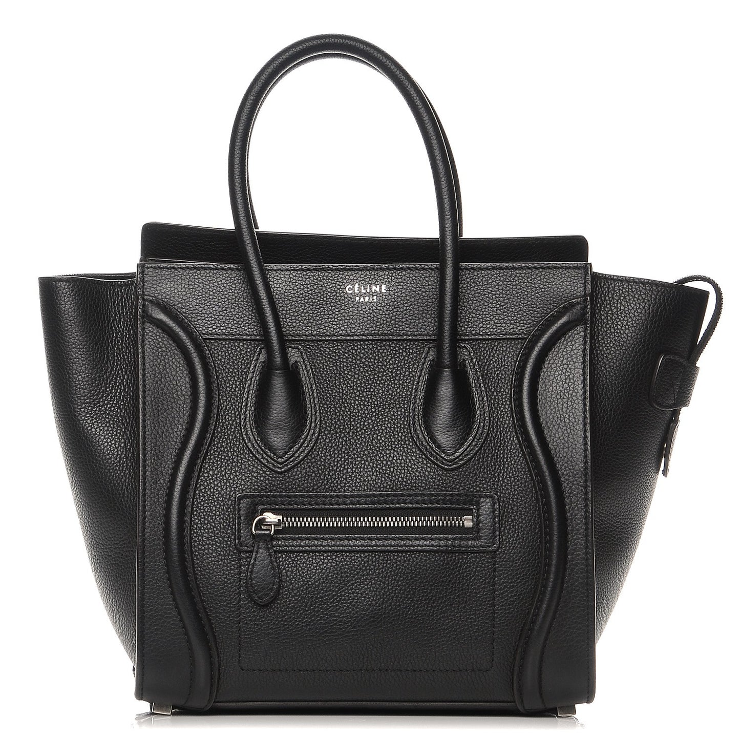 Drummed Calfskin Micro Luggage Black