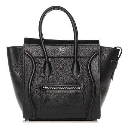 Celine Drummed Calfskin Micro Luggage Black 1 of 8