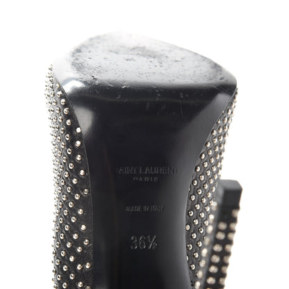 Saint Laurent Calfskin Micro Studded 110 Pumps 36.5 Black 9 of 10
