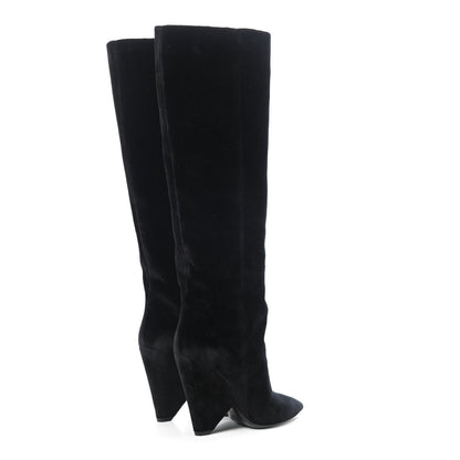 Saint Laurent Velvet Niki 105 Thigh High Boots 36.5 Black 4 of 12