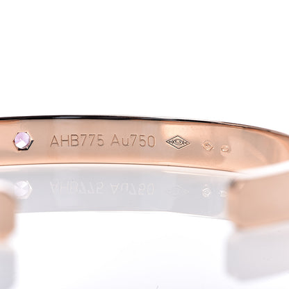 Cartier 18K Pink Gold Pink Sapphire LOVE Cuff Bracelet 17 5 of 6