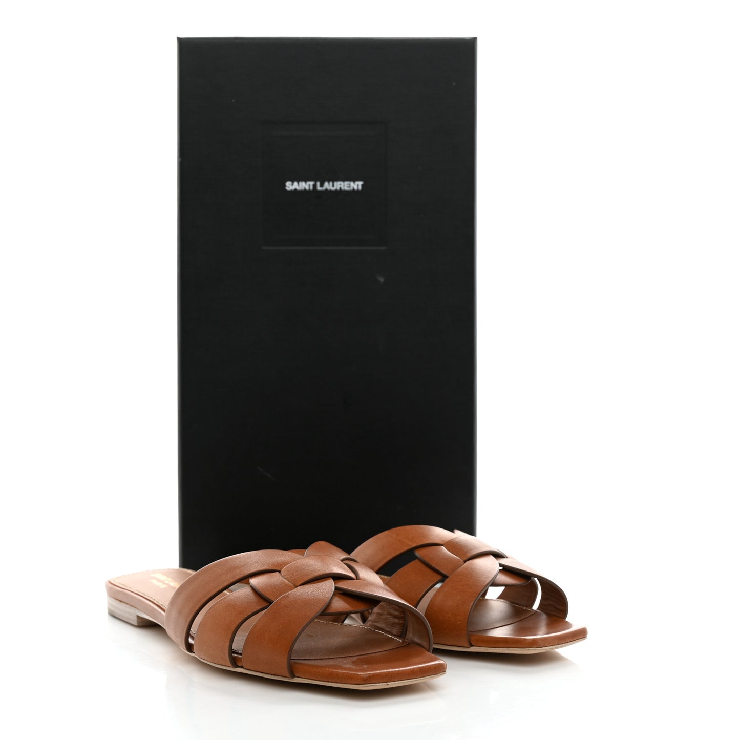 Calfskin Tribute 05 Slide Sandals 38 Amber