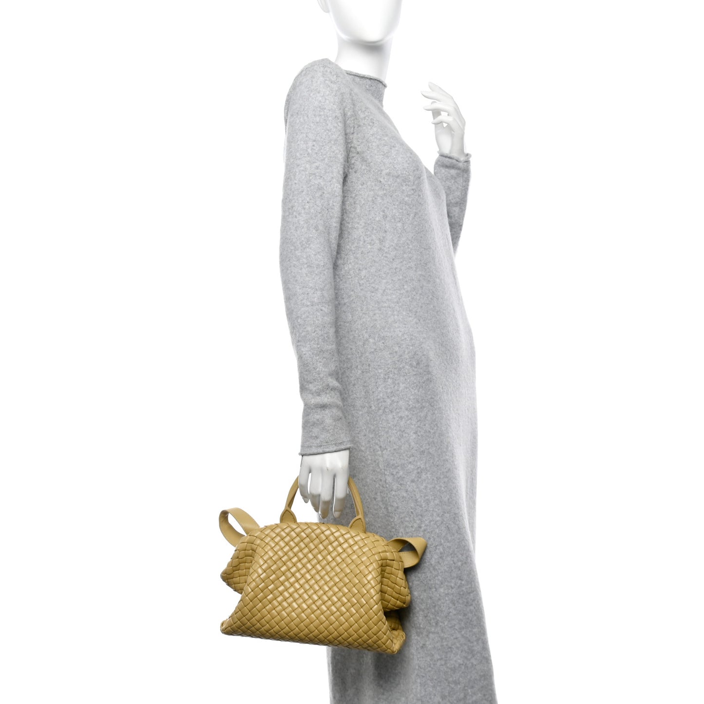 Nappa Intrecciato Padded Small The Top Handle Tote Bag Porridge