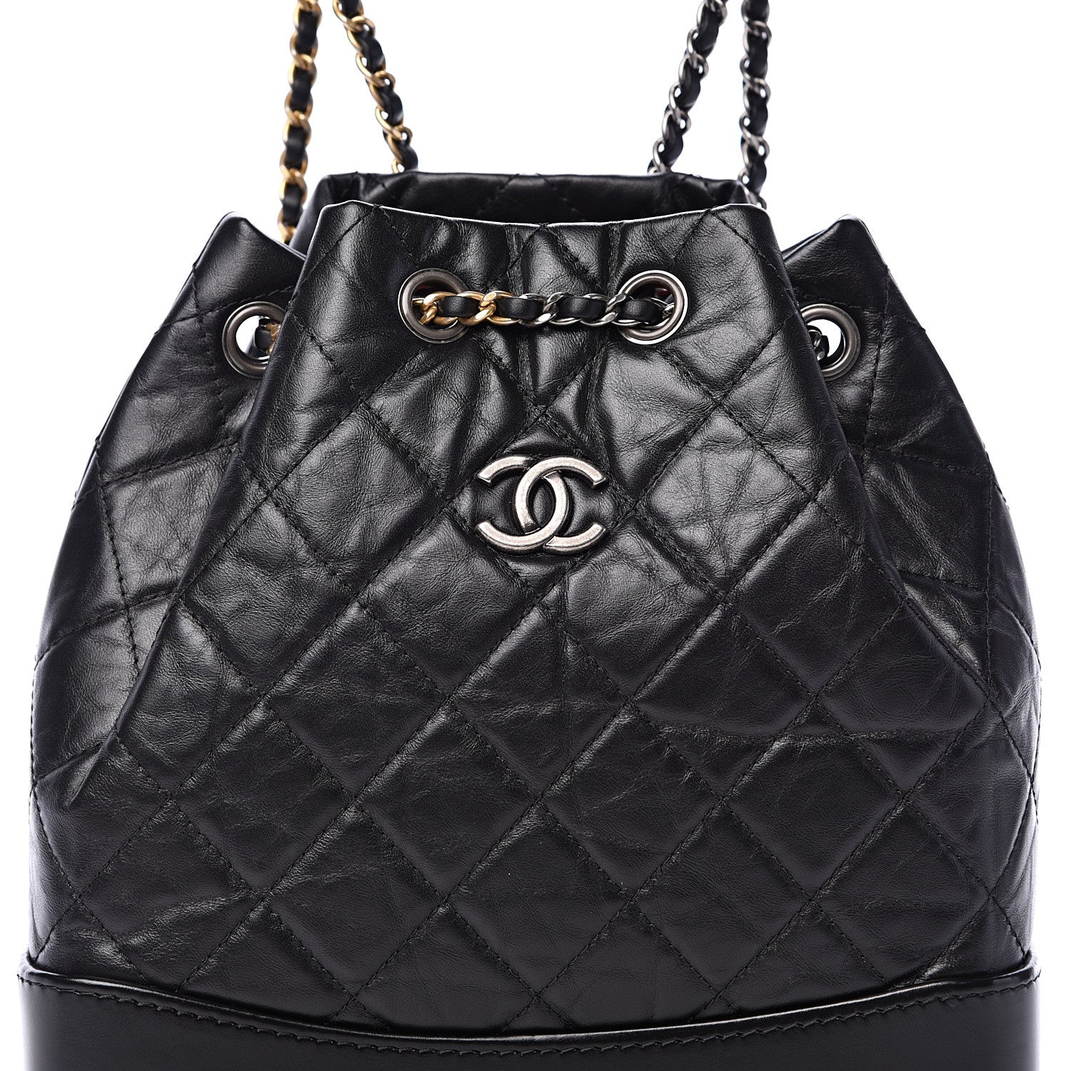 Chanel Aged Calfskin Quilted Small Gabrielle Backpack Black 7 of 10