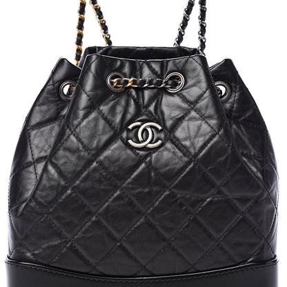 Chanel Aged Calfskin Quilted Small Gabrielle Backpack Black 7 of 10