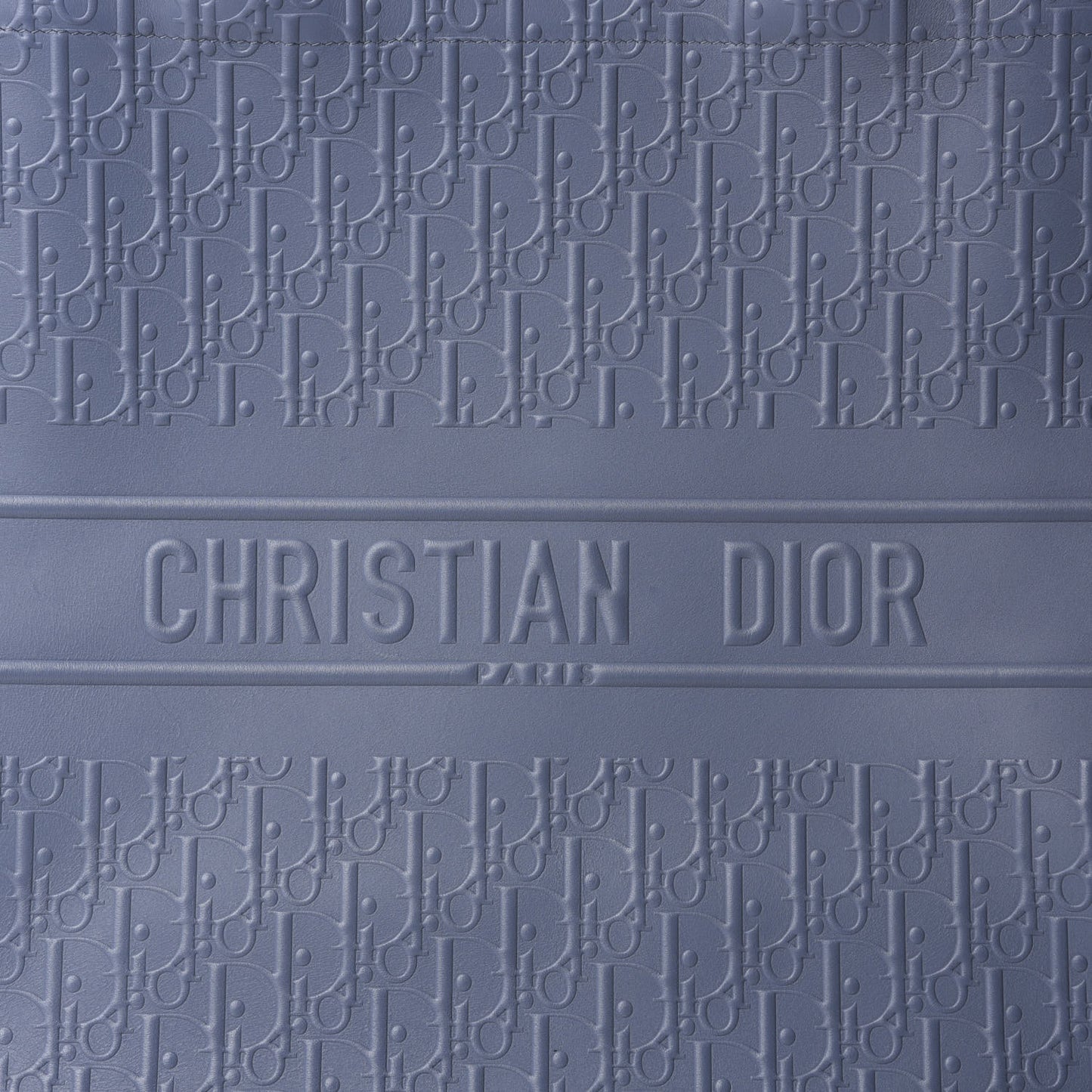 Oblique Calfskin Embossed Book Tote Denim Blue
