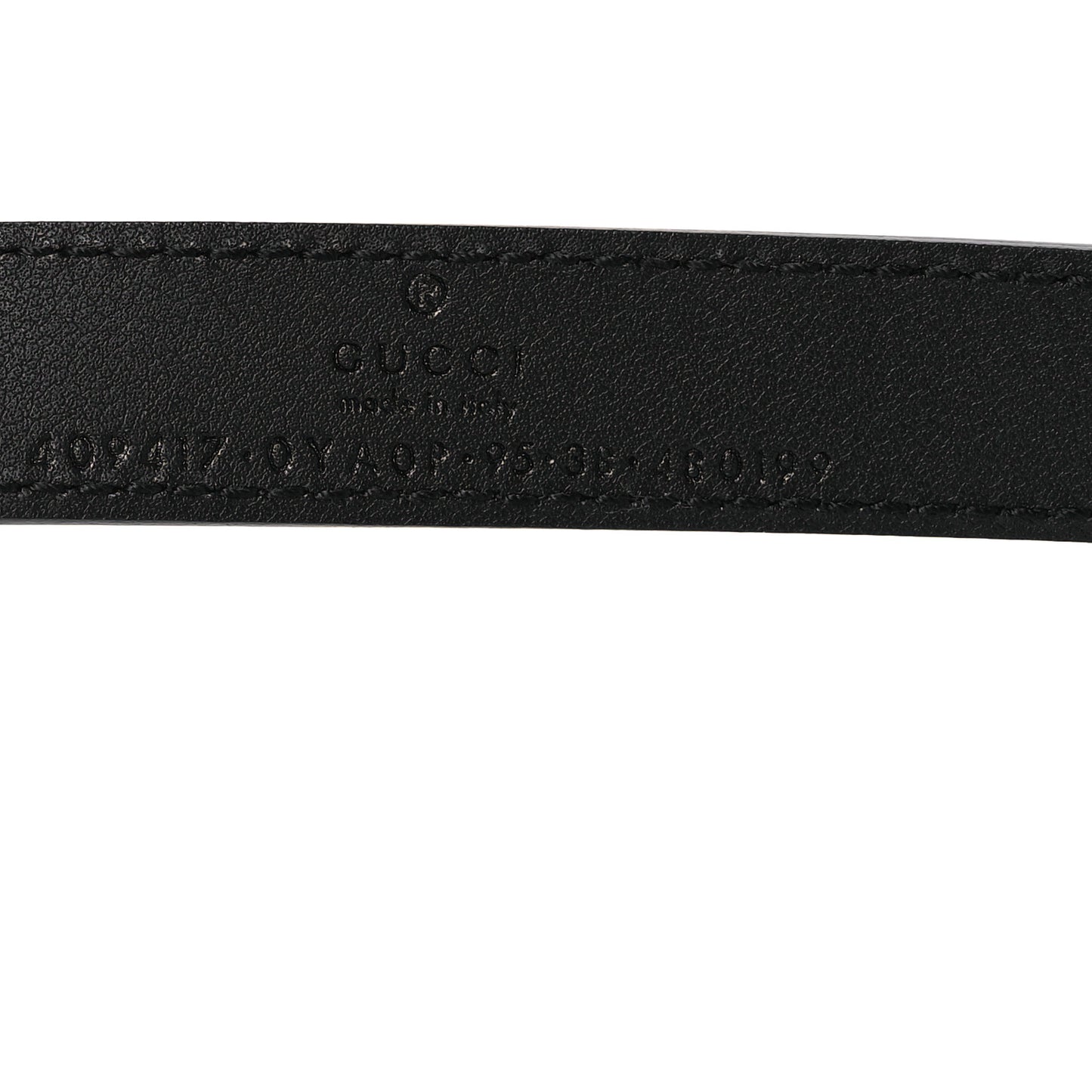 Plutone Calfskin Palladium Double G 20mm Belt 95 38 Black