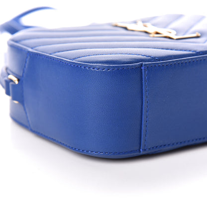Saint Laurent Lambskin Chevron Small Classic Monogram Camera Bag Blue Majorelle 10 of 11