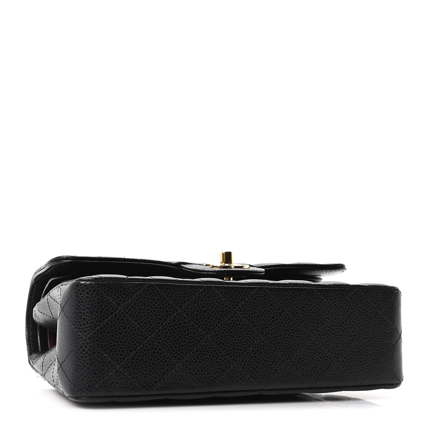 Caviar Quilted Small Double Flap Black