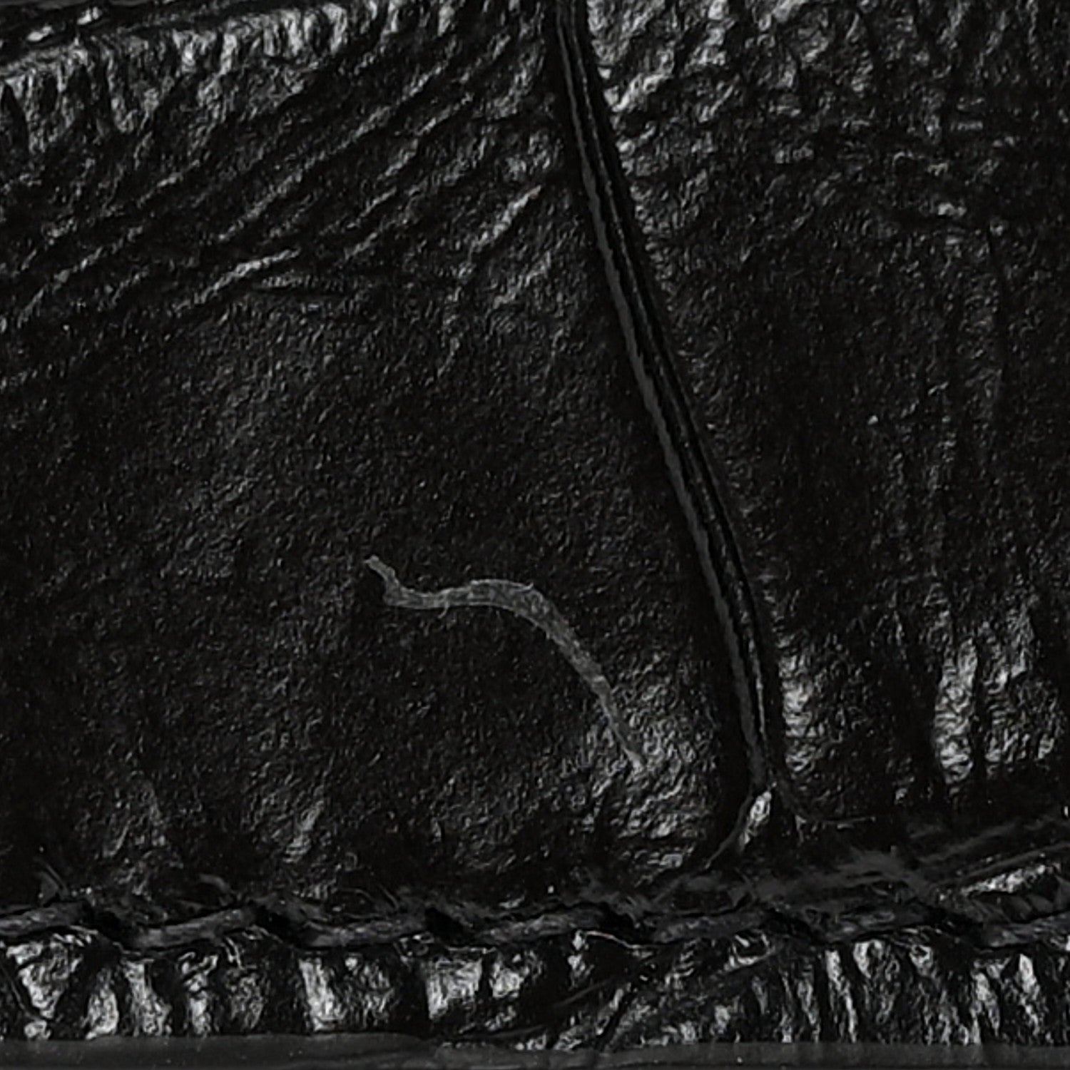 Balenciaga Extra Supple Calfskin Monochrome Crocodile Embossed BB Wristlet Pouch Black 8 of 8
