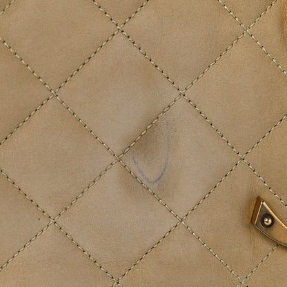 Saint Laurent Nubuck Suede Quilted Maxi Icare Shopping Tote Safari Beige 11 of 13