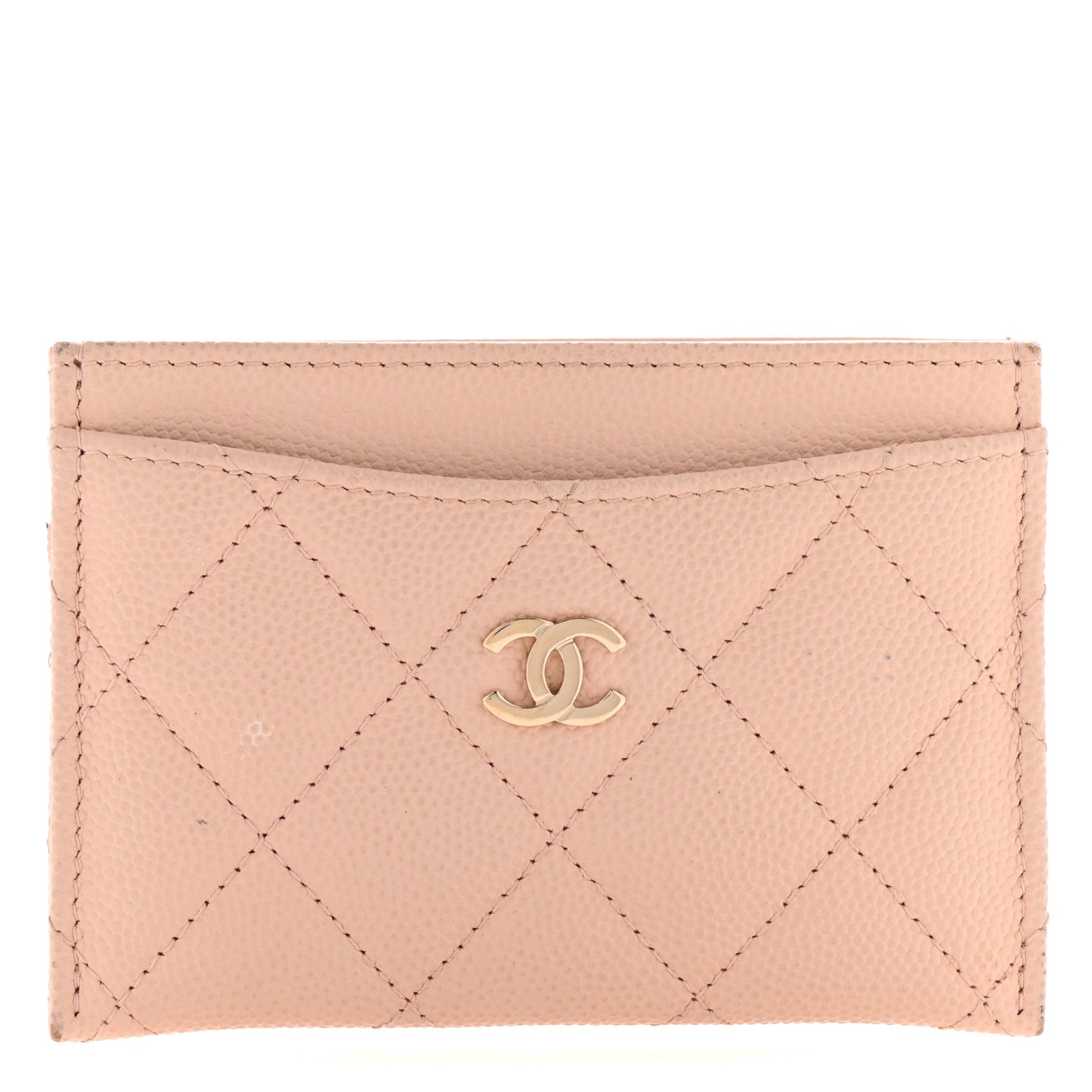 Chanel Caviar Quilted Card Holder Light Beige 1 of 10