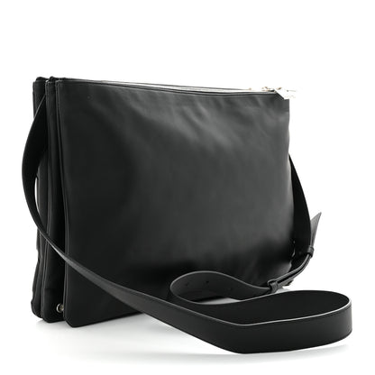 Bottega Veneta Nappa Intrecciato Triple Zip Messenger Bag Black 3 of 15