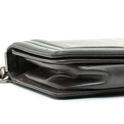Chanel Glazed Calfskin Medium Boy Flap Black Brown 5 of 14