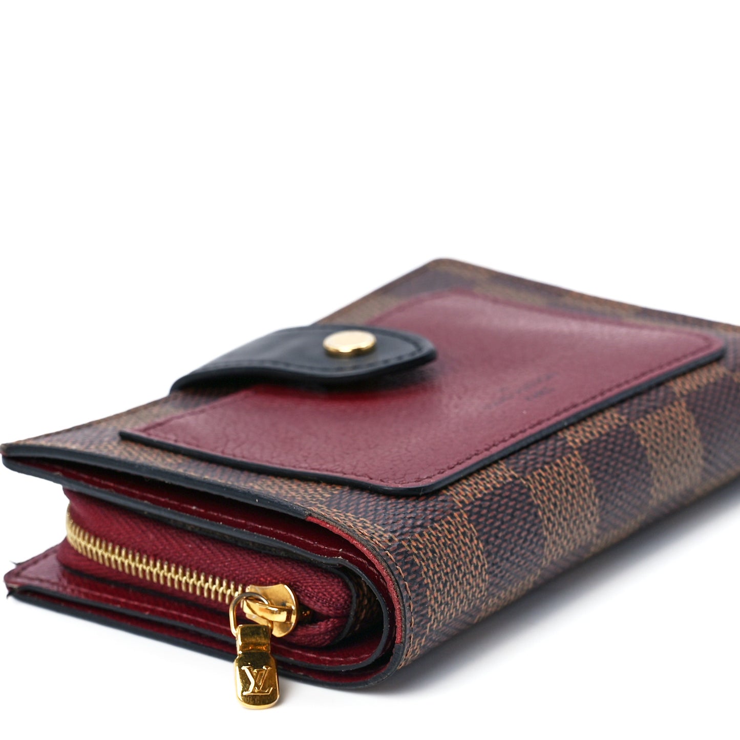 Damier Ebene Juliette Wallet Bordeaux Black