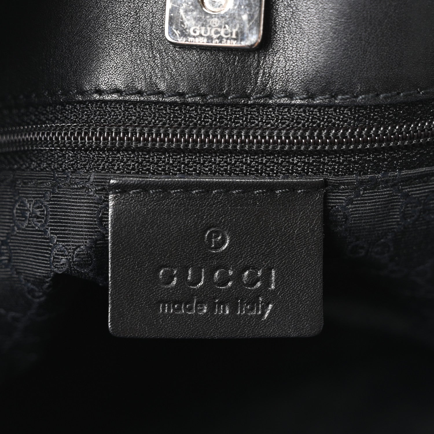 Gucci Denim Calfskin Web Tote Black 6 of 10