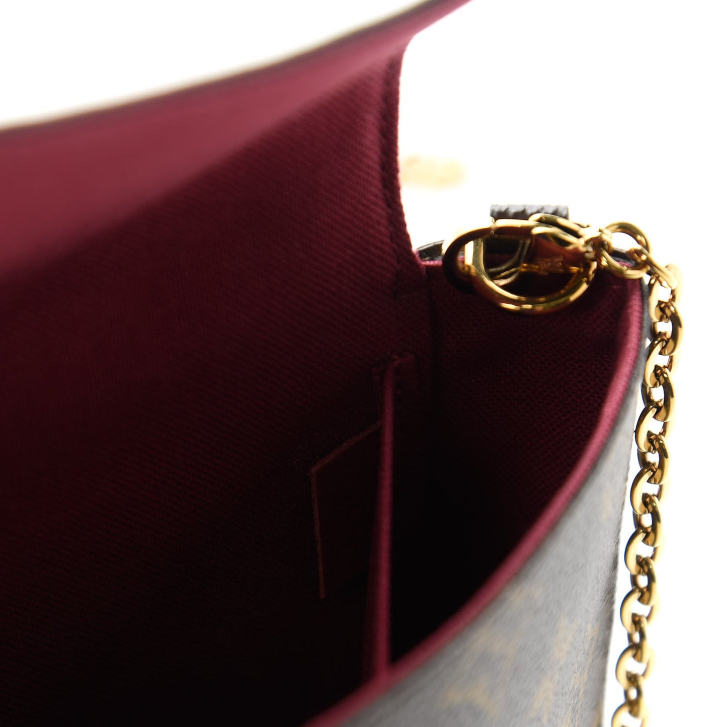Monogram Pochette Felicie Chain Wallet Fuchsia