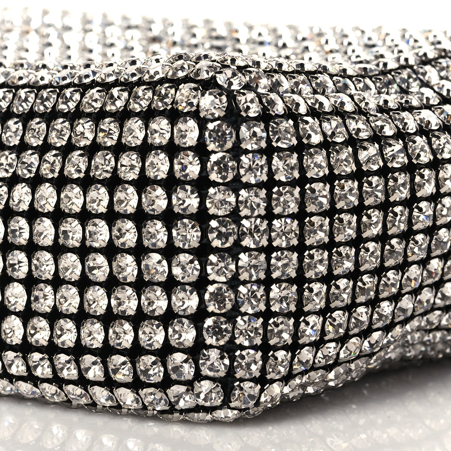 Alexander Wang Mesh Crystal Rhinestone Mini Heiress Pouch Black Silver 11 of 12