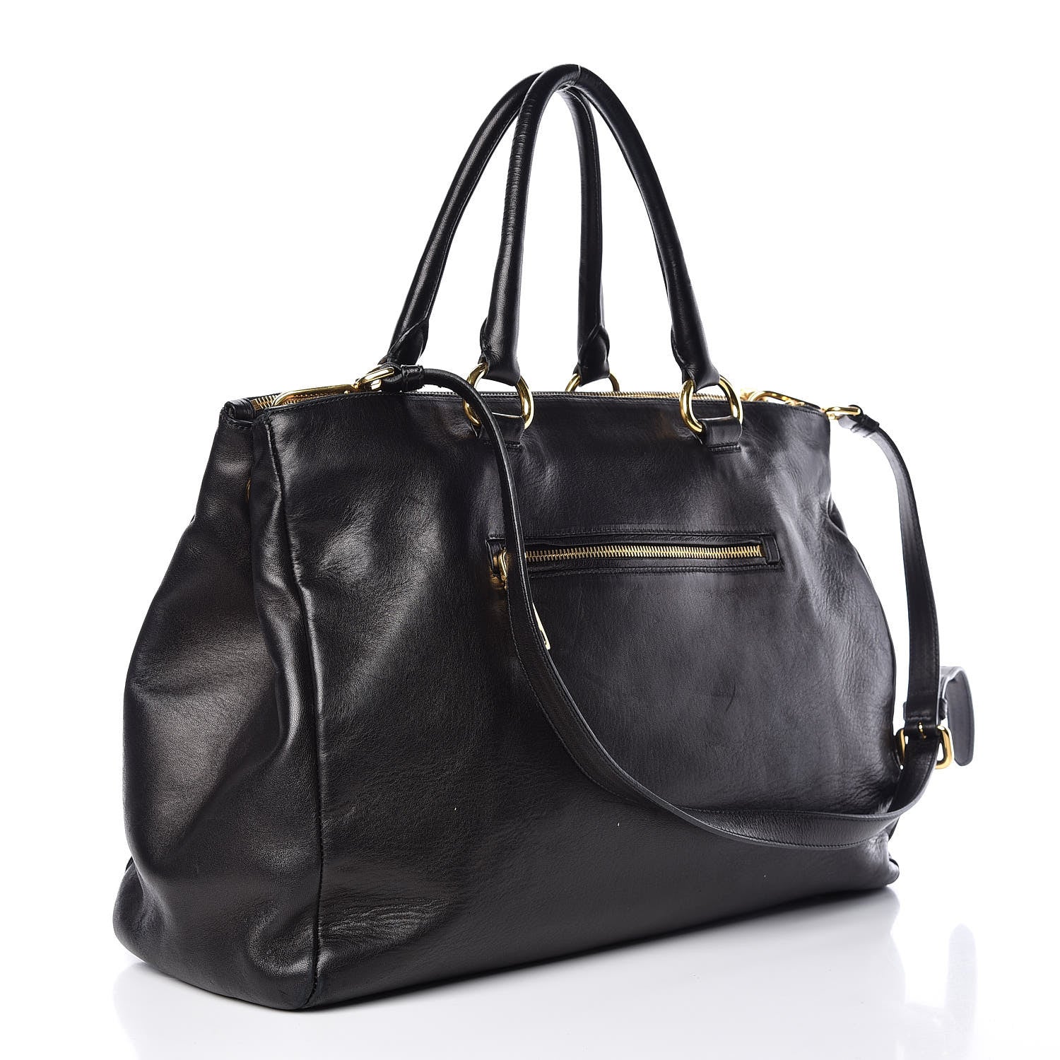 Prada Soft Calf Shopping Tote Black 3 of 20