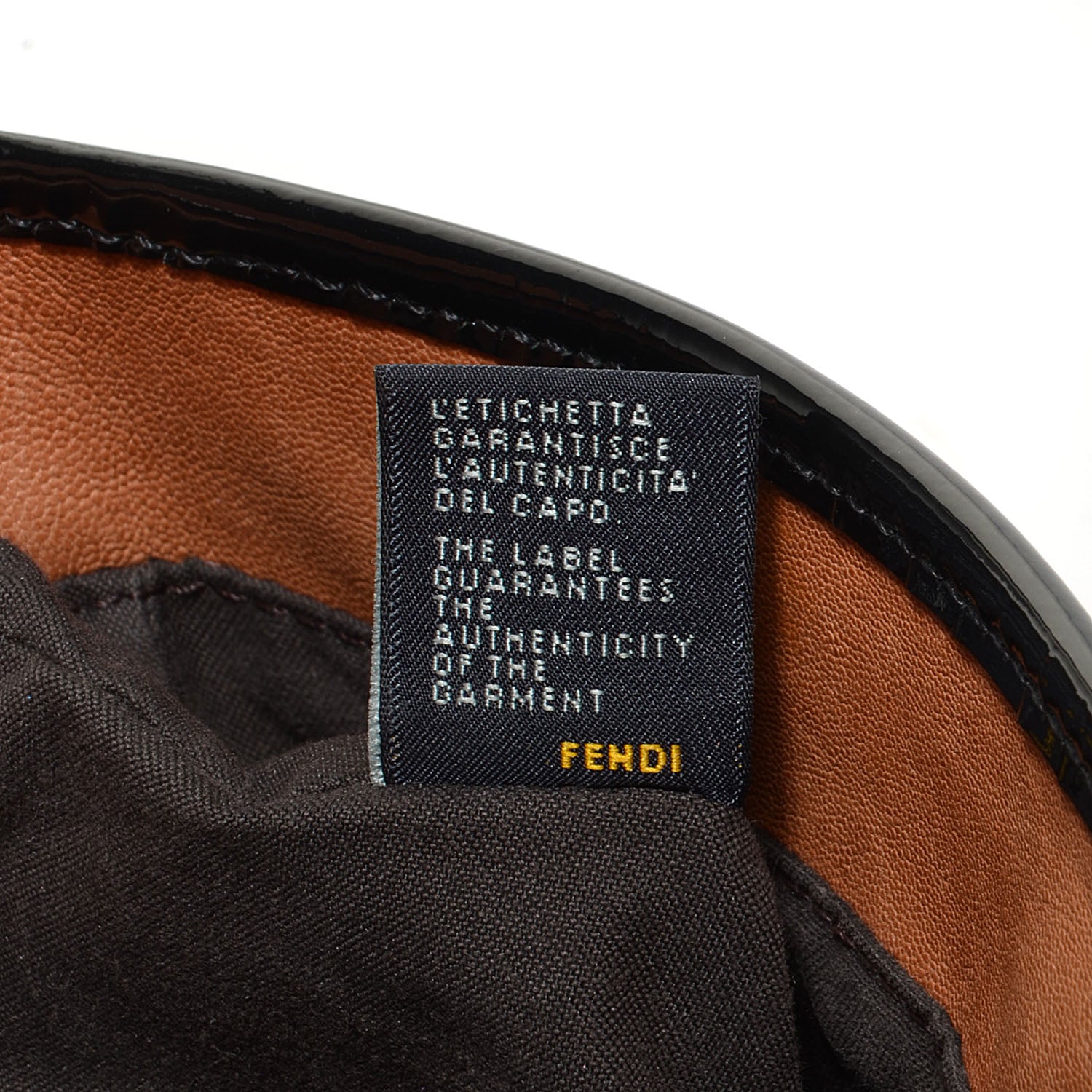 Fendi Nappa Patent B Bag Osso Black 8 of 9