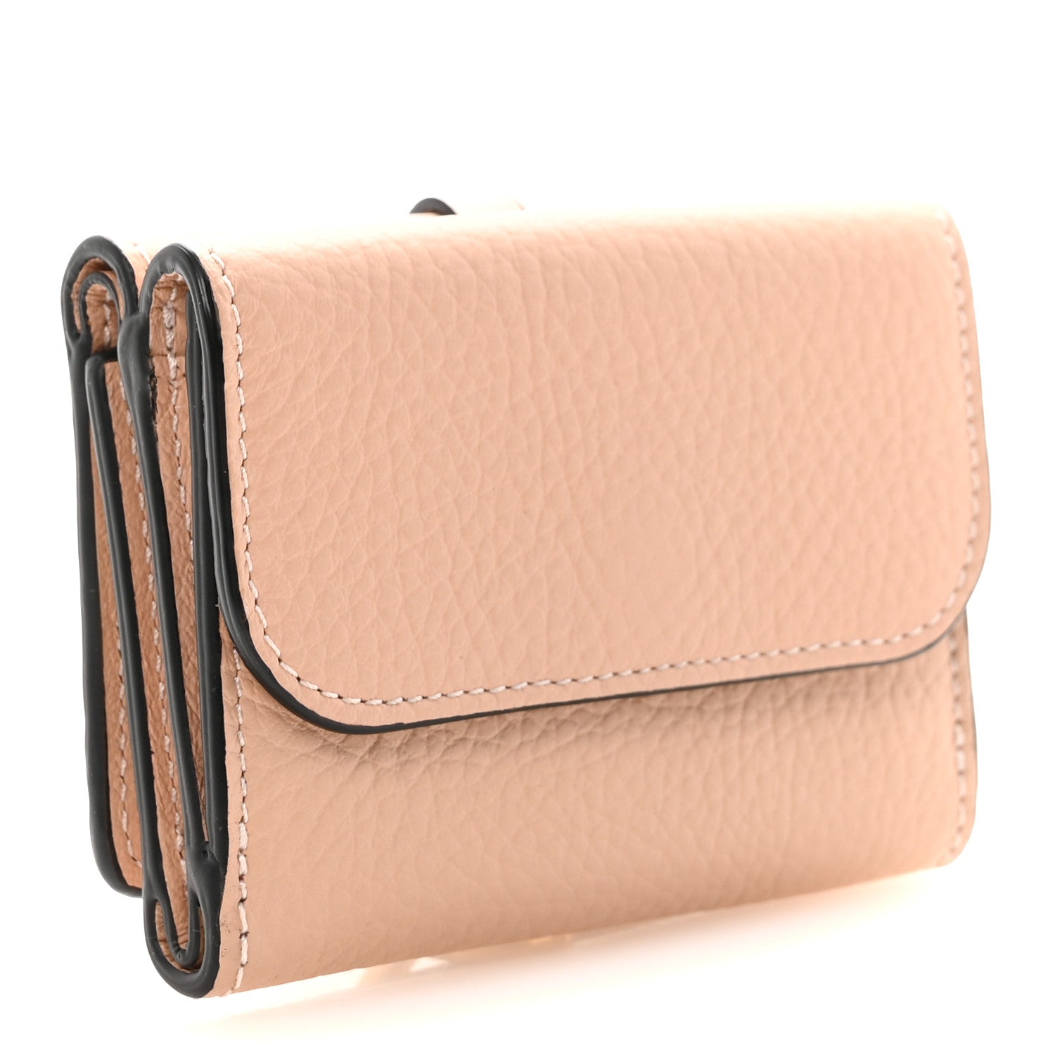 Chloe Grained Calfskin Alphabet Compact Wallet Blush Nude 3 of 6