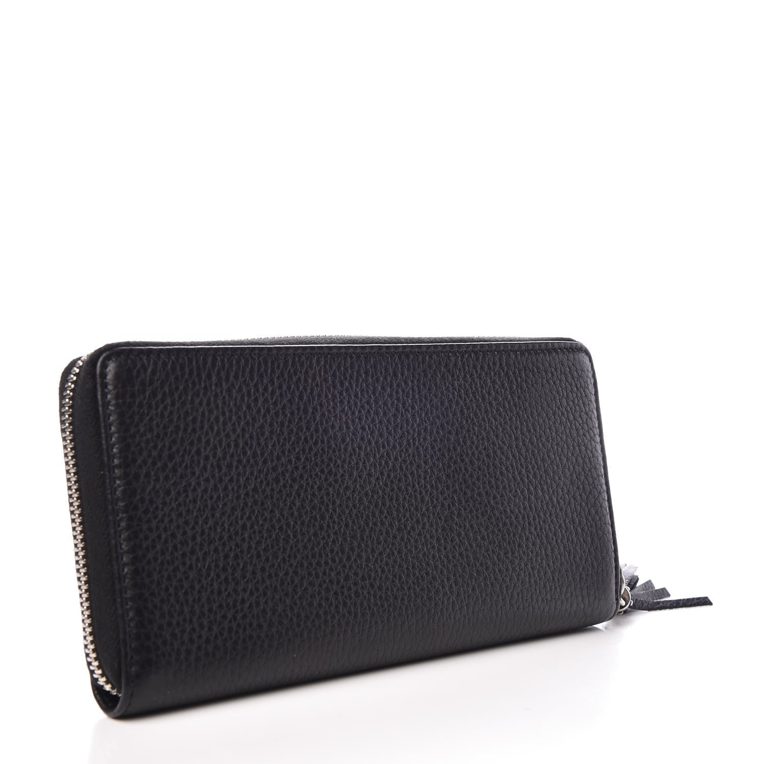 Gucci Pebbled Calfskin Studded Soho Zip Around Wallet Black 3 of 7