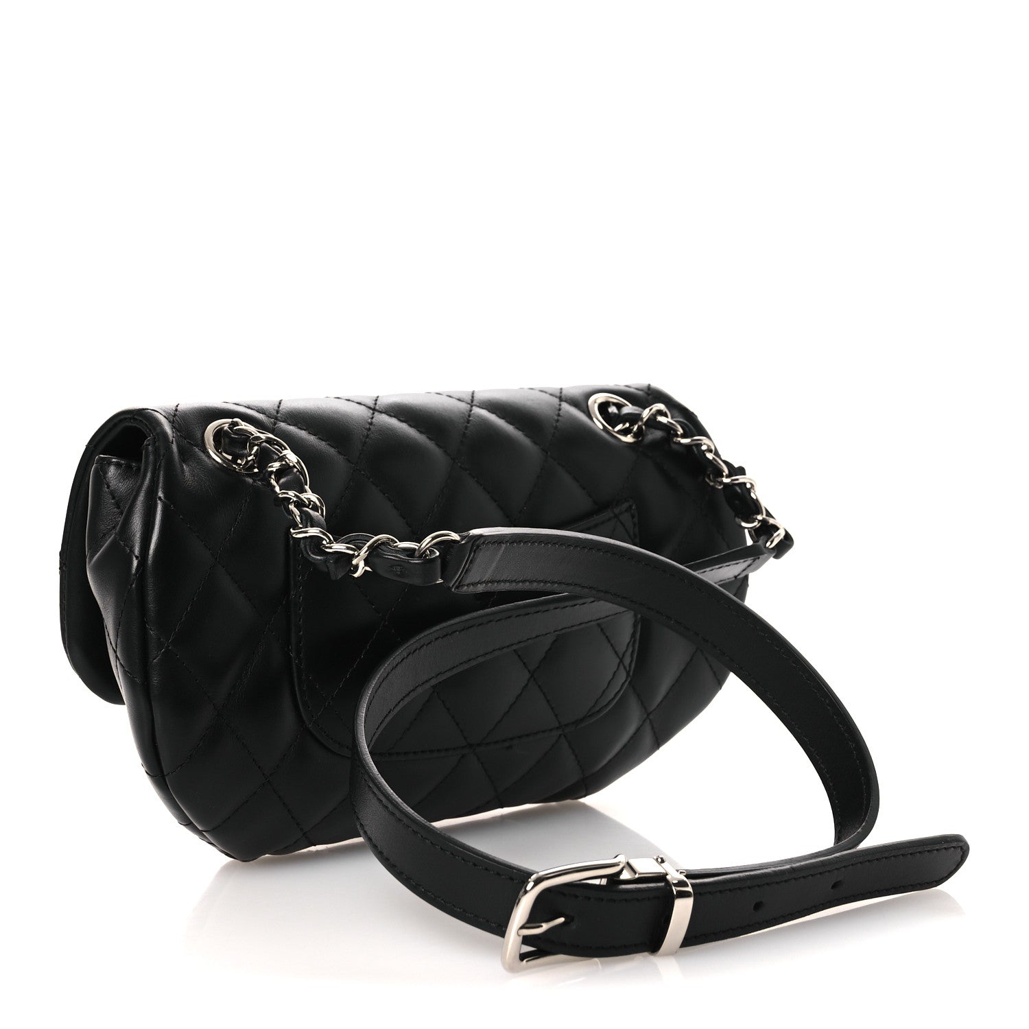 Chanel Calfskin Quilted CC Uniform Flap Belt Bag Black 4 of 27