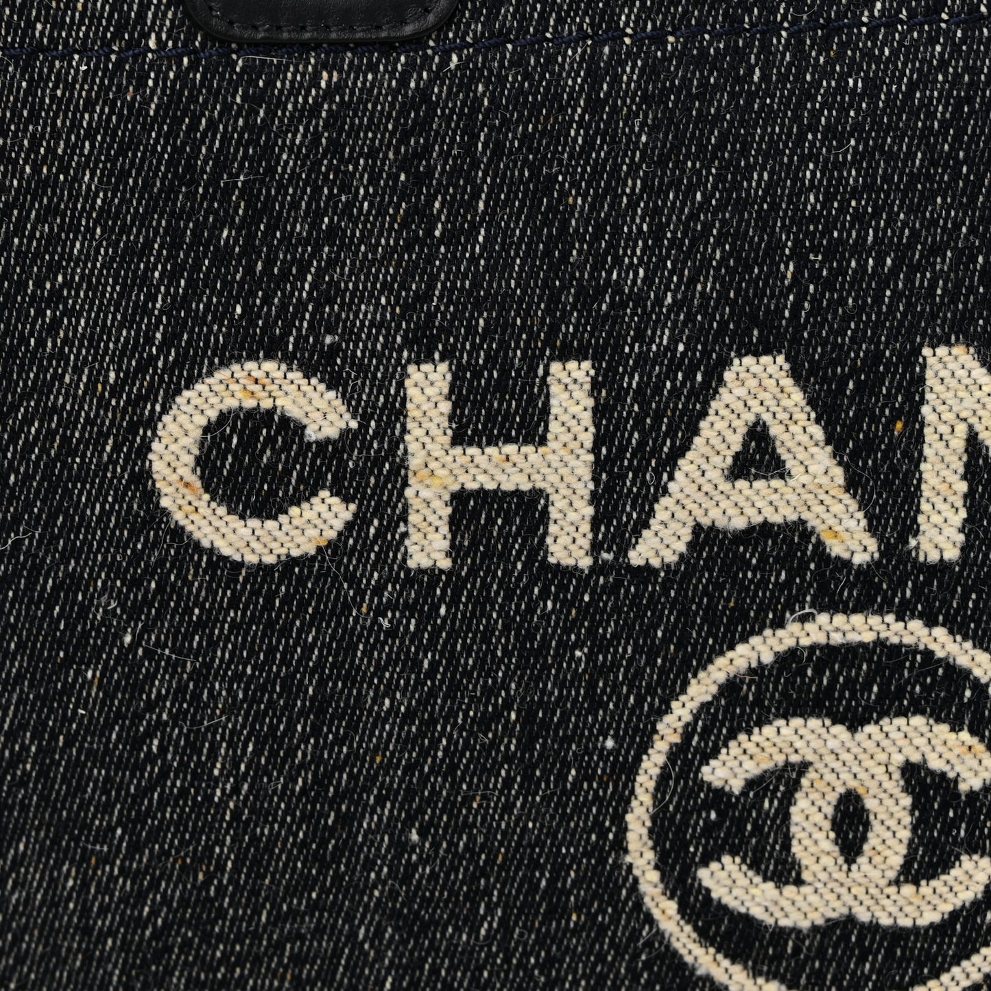 Denim Medium Deauville Tote Dark Blue White