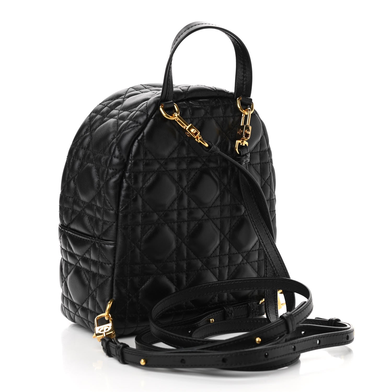 Christian Dior Lambskin Cannage Mini Backpack Black 3 of 10