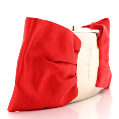 Salvatore Ferragamo Satin Bow Clutch Red 3 of 8