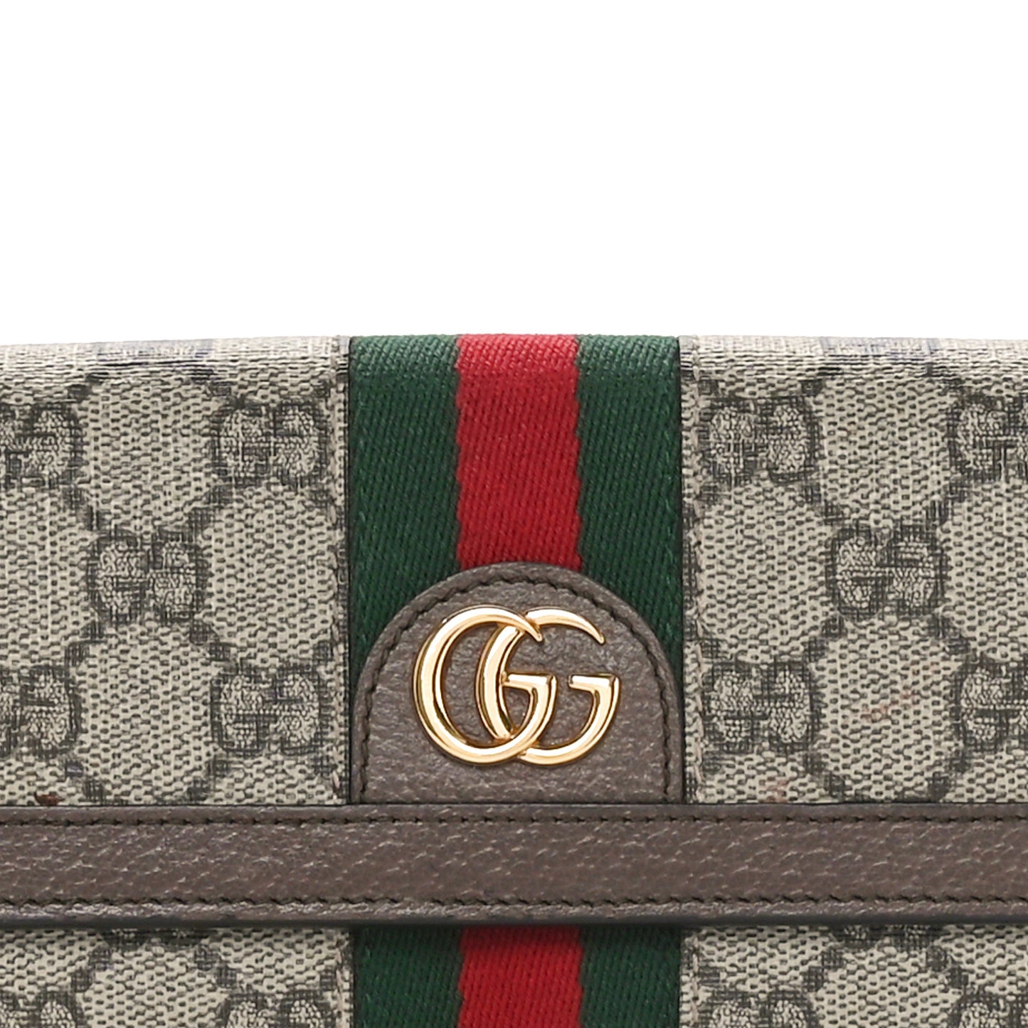 GG Supreme Monogram Web Ophidia Continental Wallet Brown