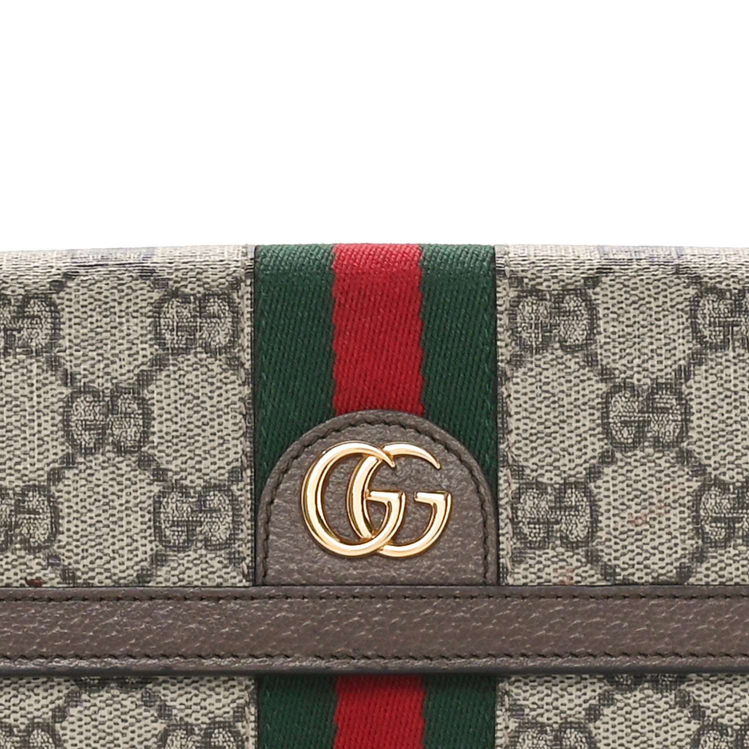 Gucci GG Supreme Monogram Web Ophidia Continental Wallet Brown 5 of 10