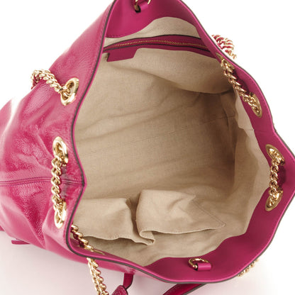 Gucci Vernice Naplack Medium Soho Chain Shoulder Bag Bright Bouganville 5 of 7