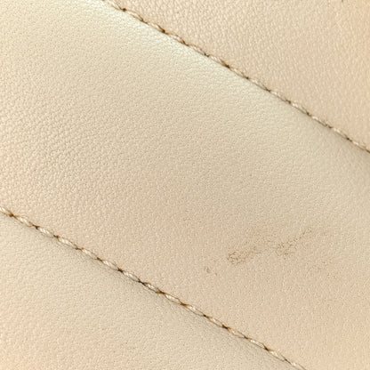 Saint Laurent Lambskin Chevron Quilted Mini LouLou  Crema Soft 11 of 13