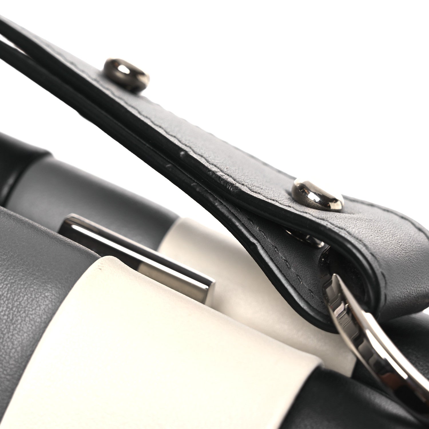 Prada Calfskin Baiadera Striped Frame Bag Caramel Black White 11 of 11