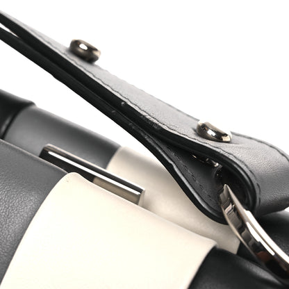 Prada Calfskin Baiadera Striped Frame Bag Caramel Black White 11 of 11