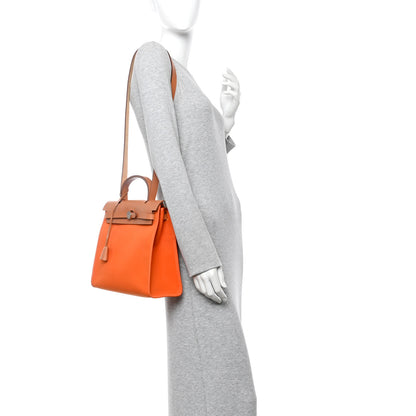 Hermes Vache Hunter Toile Herbag Zip 31 PM Orange 2 of 12
