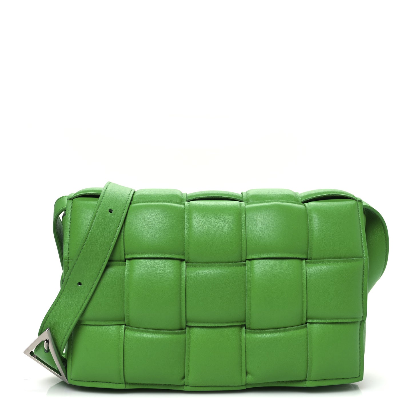 Nappa Maxi Intreccio Padded Cassette Crossbody Bag Parakeet