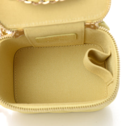 Chanel Caviar Quilted Mini Vanity Case With Chain Yellow 4 of 10