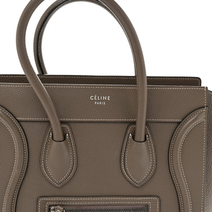 Celine Drummed Calfskin Micro Luggage Souris 7 of 12