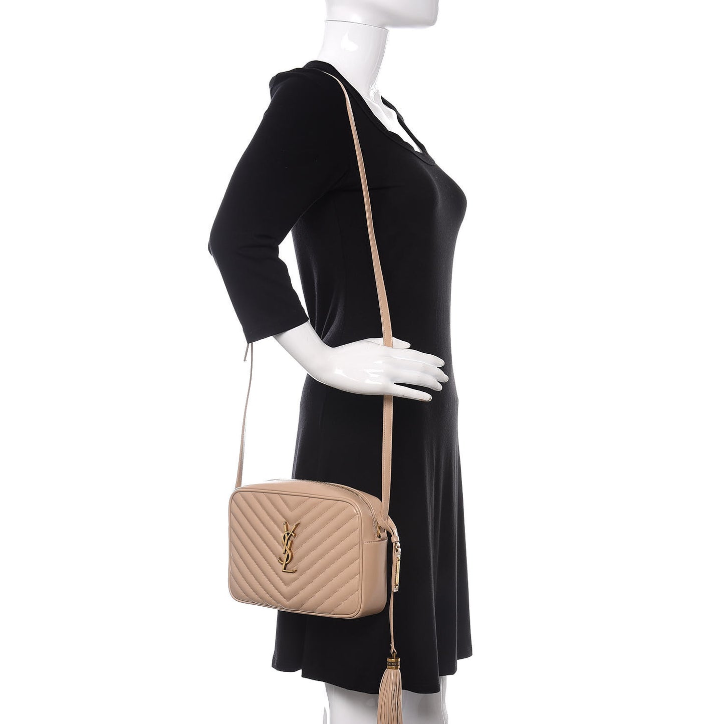 Calfskin Matelasse Monogram Lou Camera Bag Nude Powder